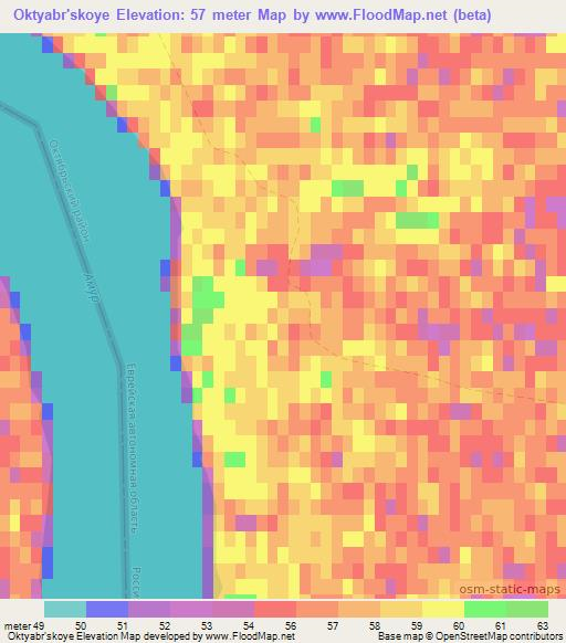 Oktyabr'skoye,Russia Elevation Map