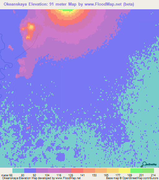 Okeanskaya,Russia Elevation Map