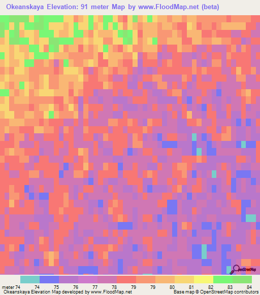 Okeanskaya,Russia Elevation Map