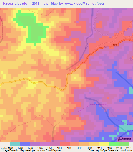 Nzega,Rwanda Elevation Map