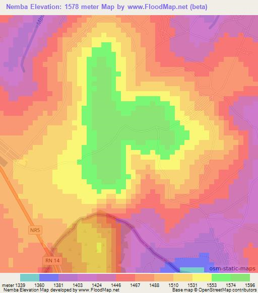 Nemba,Rwanda Elevation Map