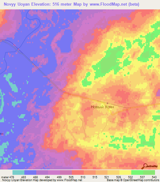 Novyy Uoyan,Russia Elevation Map