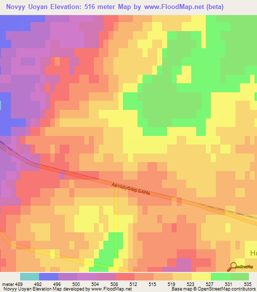 Novyy Uoyan,Russia Elevation Map