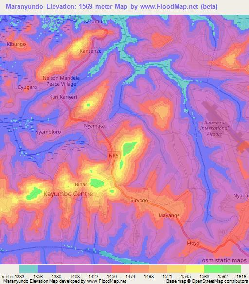 Maranyundo,Rwanda Elevation Map