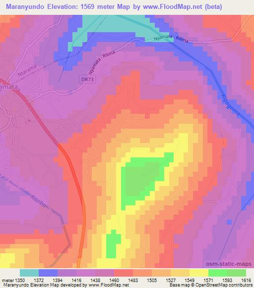 Maranyundo,Rwanda Elevation Map