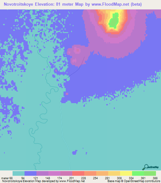 Novotroitskoye,Russia Elevation Map