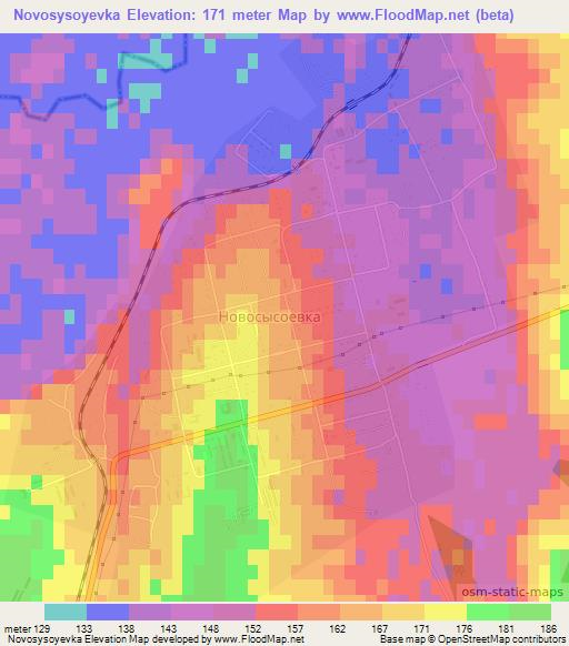 Novosysoyevka,Russia Elevation Map