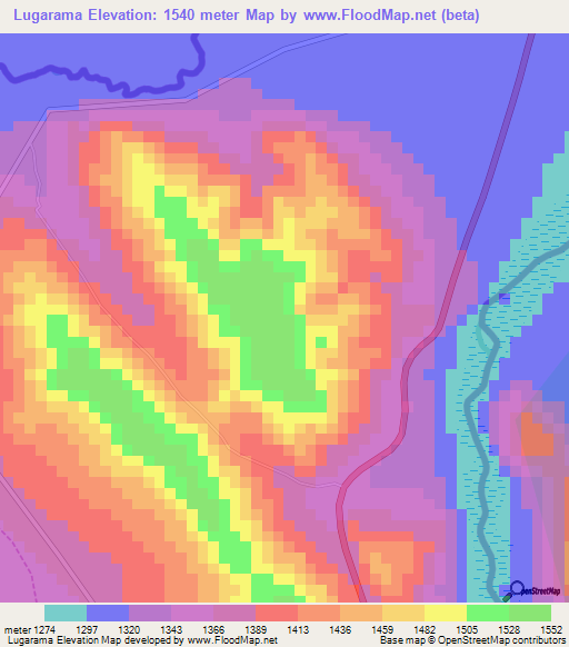 Lugarama,Rwanda Elevation Map