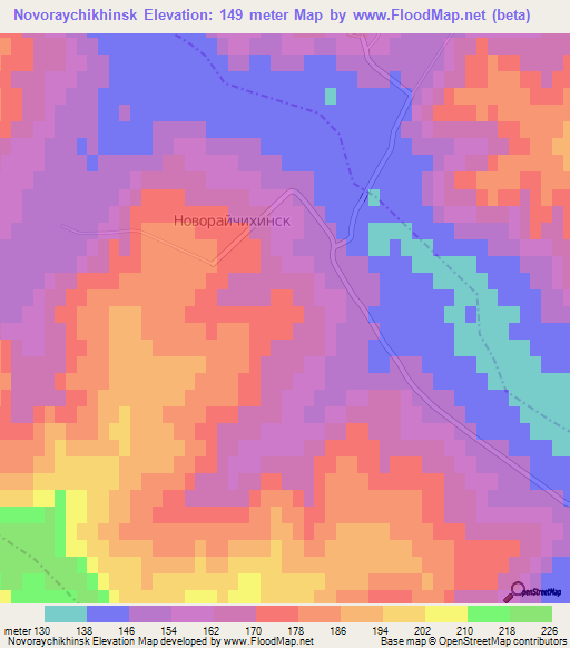 Novoraychikhinsk,Russia Elevation Map