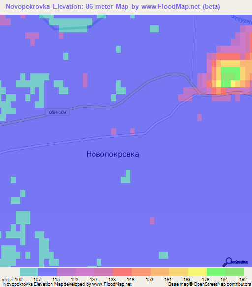 Novopokrovka,Russia Elevation Map