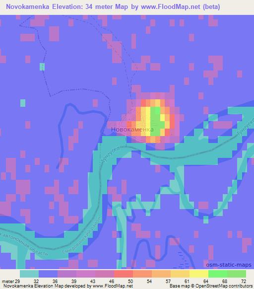 Novokamenka,Russia Elevation Map