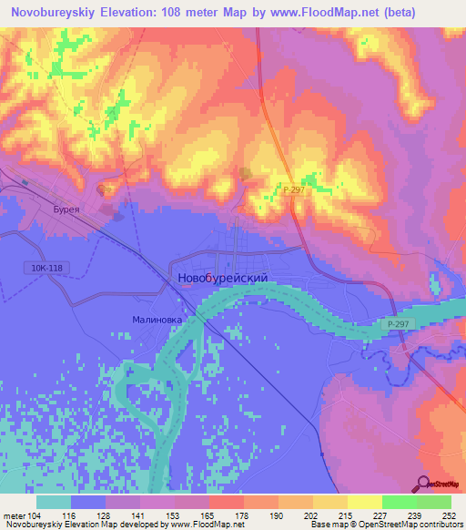 Novobureyskiy,Russia Elevation Map