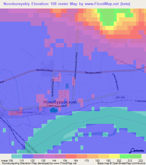 Novobureyskiy,Russia Elevation Map