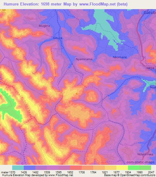 Humure,Rwanda Elevation Map