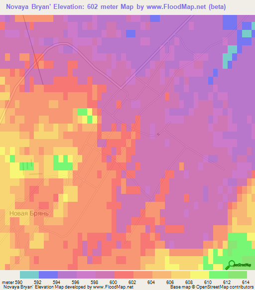 Novaya Bryan',Russia Elevation Map