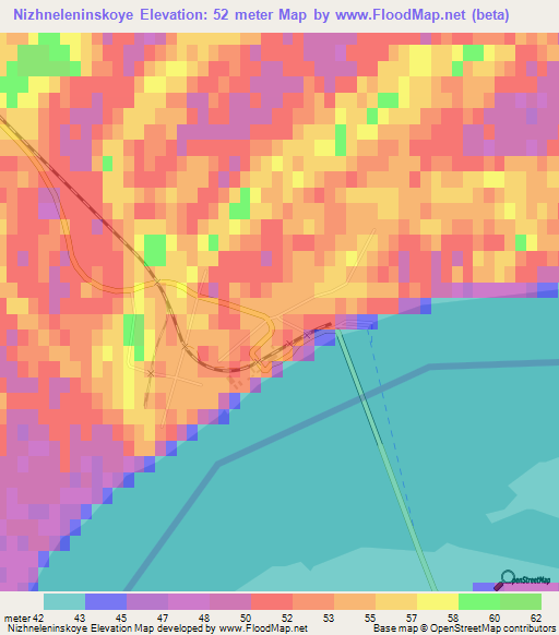 Nizhneleninskoye,Russia Elevation Map