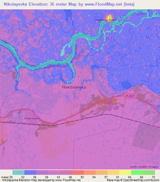 Nikolayevka,Russia Elevation Map