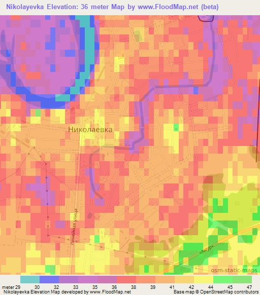 Nikolayevka,Russia Elevation Map