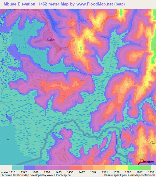 Mbuye,Rwanda Elevation Map