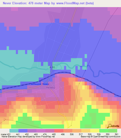 Never,Russia Elevation Map