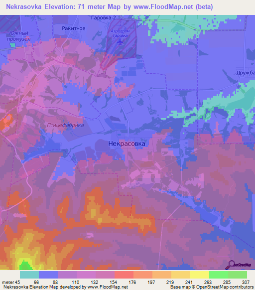 Nekrasovka,Russia Elevation Map