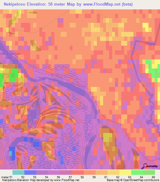 Nekipelovo,Russia Elevation Map