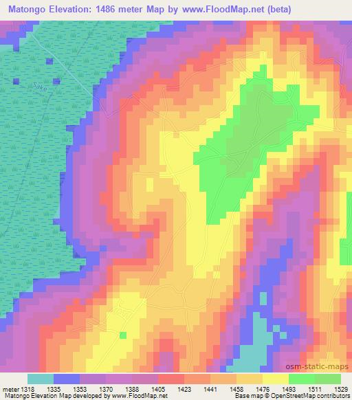 Matongo,Rwanda Elevation Map