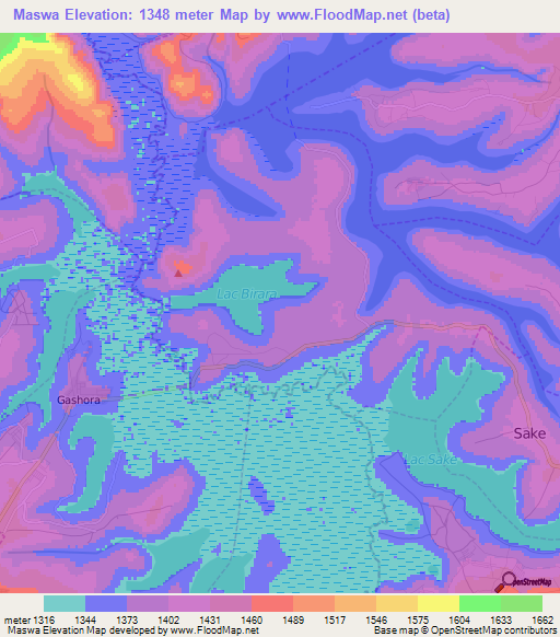 Maswa,Rwanda Elevation Map