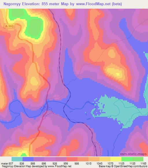 Nagornyy,Russia Elevation Map