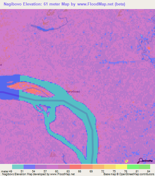 Nagibovo,Russia Elevation Map