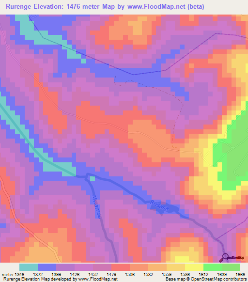 Rurenge,Rwanda Elevation Map