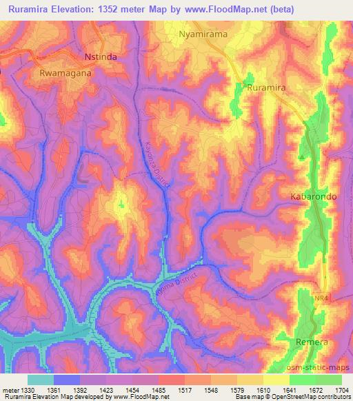 Ruramira,Rwanda Elevation Map