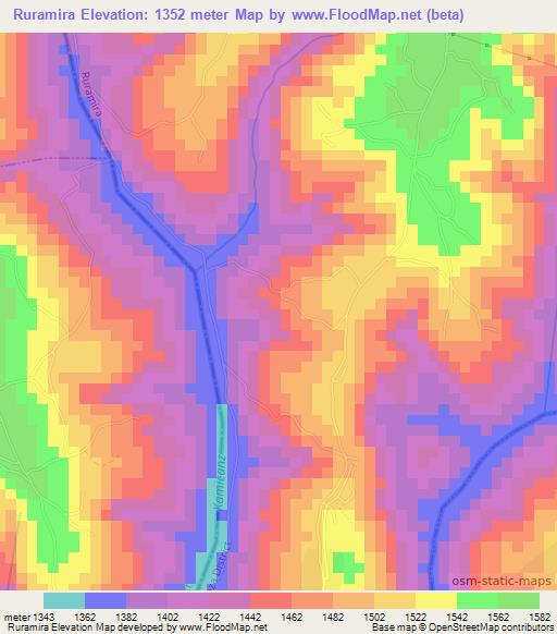 Ruramira,Rwanda Elevation Map