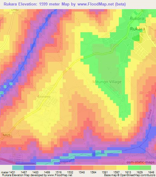 Rukara,Rwanda Elevation Map