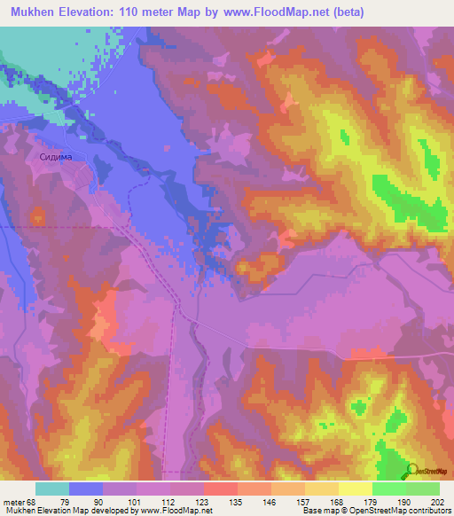 Mukhen,Russia Elevation Map