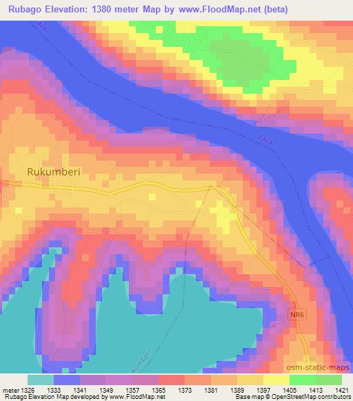 Rubago,Rwanda Elevation Map