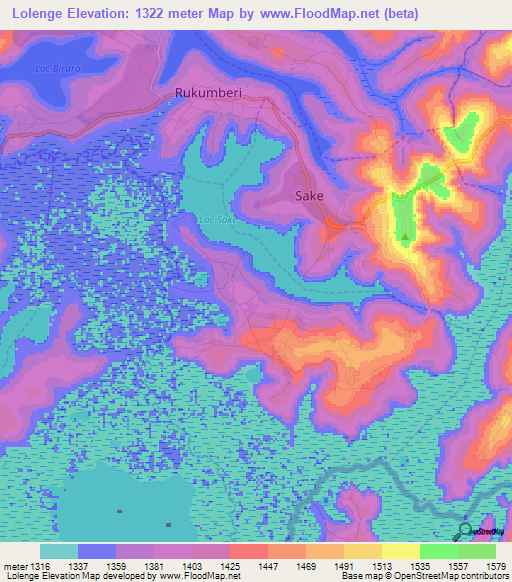 Lolenge,Rwanda Elevation Map