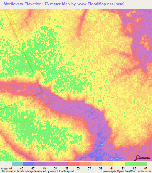 Morilovets,Russia Elevation Map