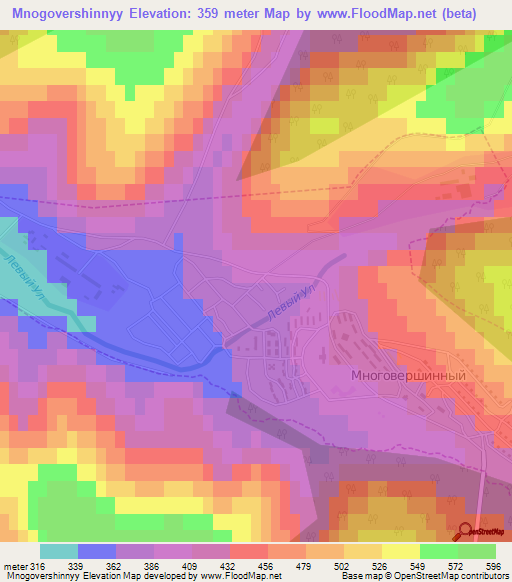 Mnogovershinnyy,Russia Elevation Map