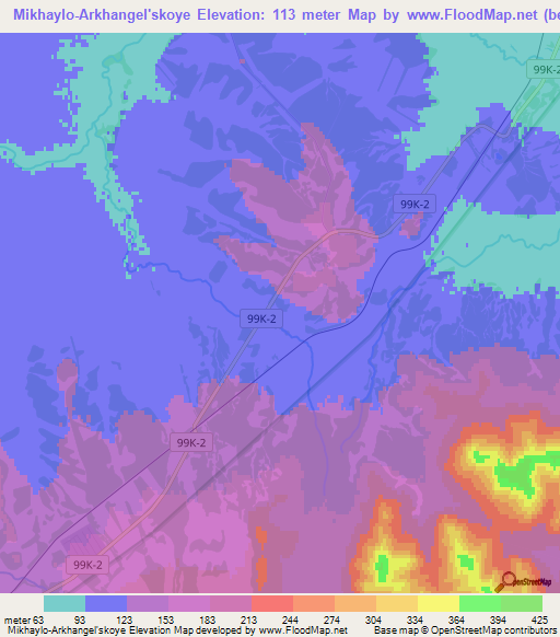Mikhaylo-Arkhangel'skoye,Russia Elevation Map