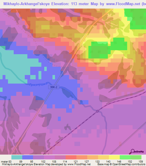 Mikhaylo-Arkhangel'skoye,Russia Elevation Map