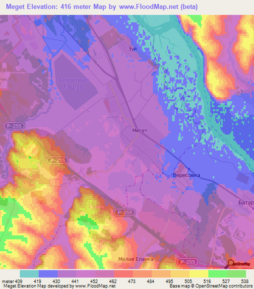 Meget,Russia Elevation Map