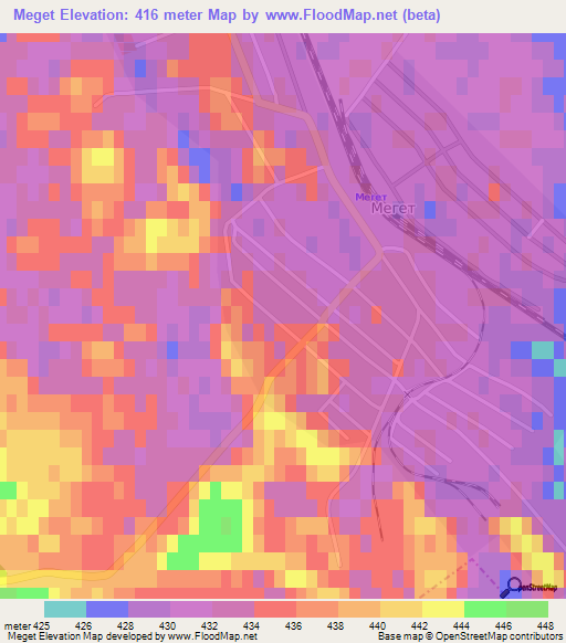 Meget,Russia Elevation Map