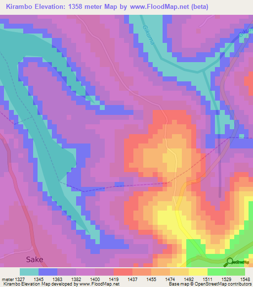 Kirambo,Rwanda Elevation Map