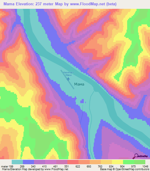 Mama,Russia Elevation Map