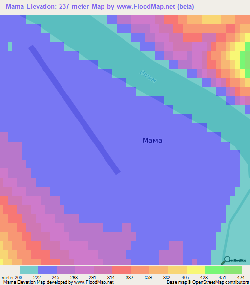 Mama,Russia Elevation Map