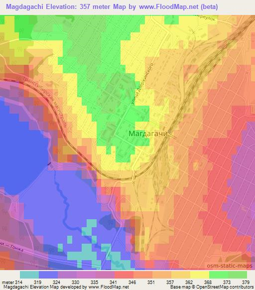 Magdagachi,Russia Elevation Map