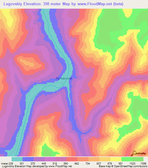 Lugovskiy,Russia Elevation Map