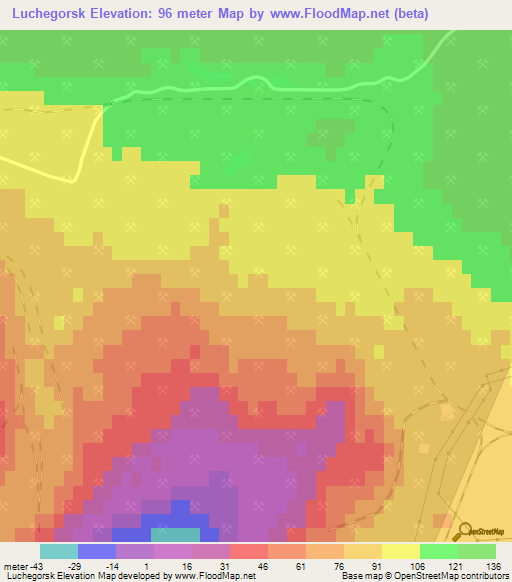 Luchegorsk,Russia Elevation Map