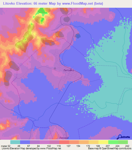 Litovko,Russia Elevation Map